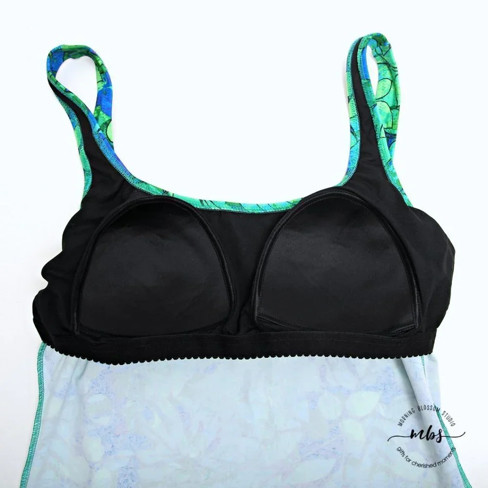 NWT Gottex Green and Blue Floral Tankini Top with Black Brief 12 swimwear - Picture 11 of 14